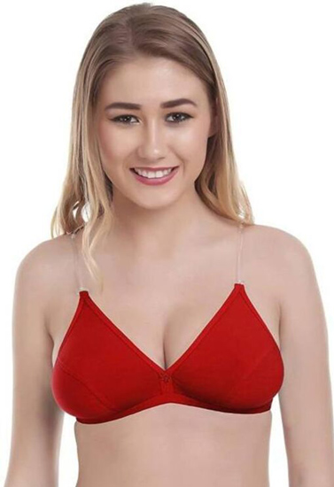 2 Pack Clear Straps red hosiery bras - Silkadora: Where Passion
